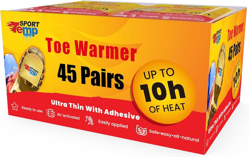 Toe Warmers - Up to 10 Hours of Heat, Ultra Thin, Easy, All Natural, Air Activated Hot Toe Warmers