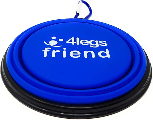 XL (7") Collapsible Pet Bowl, Blue | BPA Free Food Grade Silicon | Expandable Travel Bowls for Dogs and Cats