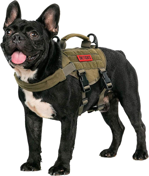 OneTigris Tactical Puppy Harness with Handle, Military Vest for Small Dogs, Easy Control Training Walking Outdoor.