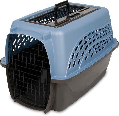 Petmate Two-Door Small Dog and Cat Kennel, Top or Front Loading Carrier, 24 inches for Pets up to 15 Pounds