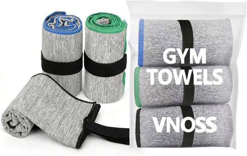 Vnoss Microfiber Gym Towels 3 Pack, Quick Dry Workout Towel, Fast Drying Sweat