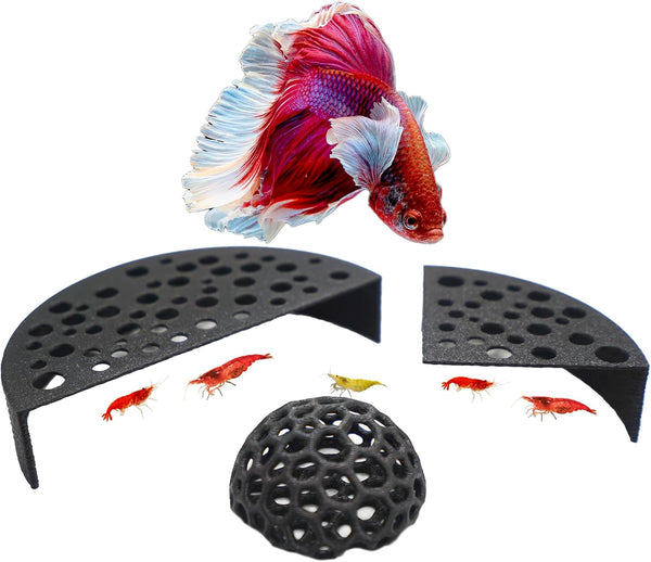 CTWPets Shrimp Breeding Protection Set, 3-Pack Bundle with Hide Dome, Half Protector,