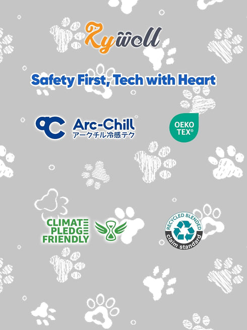 30"x20" 3.0 Rywell Super-Absorbent Cooling Mat for Dogs Arc-Chill & Color-Changing Dog Cooling Mat, Stay Cool & Dry