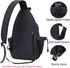 Backpack,Canvas Daypack MOSISO Sling Crossbody Hiking Bag with Anti-theft Pocket, Space Gray