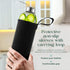 24oz Pack 4 Kitchen Lux Glass Water Bottles of Nylon Protective Sleeves, Airtight Screw Top Lids, Portable Carrying