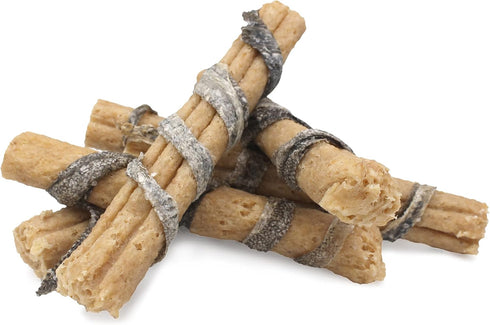 Icelandic+ Beef Collagen Dental Chew Stick Wrapped with Fish, 8" Dog Treat