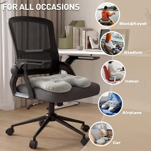 Inflatable Stadium Seat Cushion: Portable & Lightweight Airplane Seat Cushion - Ideal for Office Chairs,School