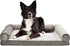 Amazon Basics Foam Couch Dog Pet Bed with Removable Cover, Large (36 x 27 x 6.5 inches, Brown)