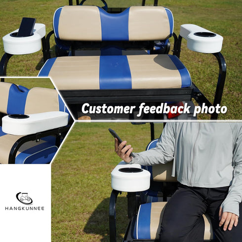 Golf Cart Armrest with Cup Holder for Rear Seat Kit