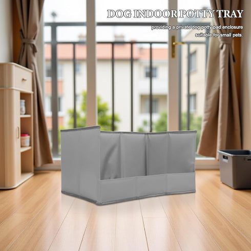 22.4x15.2x12Inch KOMBIUDA High Wall Pee Pad Holder for Indoor - Foldable Dog Potty Tray Enclosure - Splash Guard