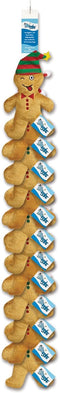 12 Piece Plush Dog Toy Clip Strip, Gingerbread Emoji Men