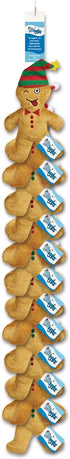 12 Piece Plush Dog Toy Clip Strip, Gingerbread Emoji Men