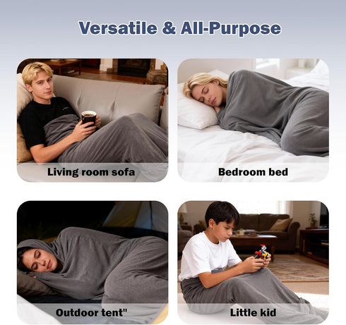 Sleep Pod for Deeper Sleep - Wearable Blanket with Comfy Hoodie, Home Camping Sleeping Bag, Guide Your Mind and Body