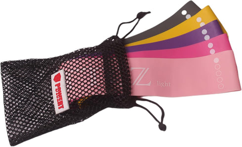 Resistance Loop Exercise Bands with Carry Bag - Set of 5 Workout Loop Bands for Body Fitness