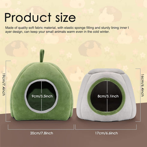 YUEPET Guinea Pig Bed 2 Pack, Washable Hideout Accessories for Small Animals like Chinchilla and Hamsters