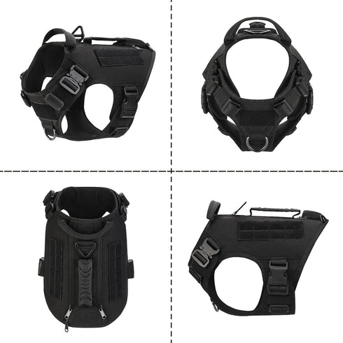 Tactical Dog Harness for Medium and Large Dogs - No Pull Adjustable Vest for Training, Hunting, Walking, Military with