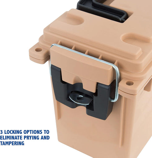 Sheffield 12627 Field Box, Water Resistant Ammo Storage Box, Tamper-Proof Locking Ammo Can, Stackable, Made in the