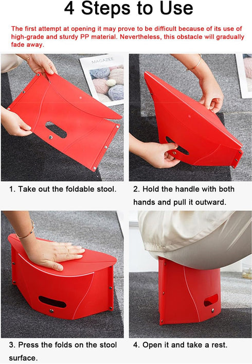 COLLMORE 0.5 Foldable Portable Stool, Thickness of in, Lightweight Collapsable Folding Chair for Hiking Picnic Camping