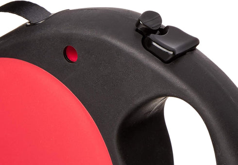 doggo Everyday Retractable Dog Leash, 16' Long Belt, Large for Dogs Up to 110 lbs, Red with Black Handle