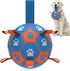 Dog Ropes Toys Soccer Ball with Straps, Interactive Tug of War Toy, Durable Water Balls for Medium & Large Dogs