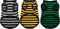 3 Pieces Dog Striped Shirt, Dark Color Cotton Sleeveless Puppy Apparel, Colorful Tank Top for Small Medium Dogs