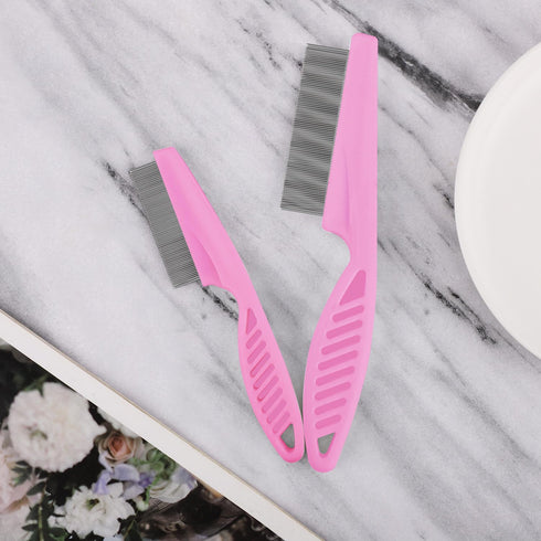 2 Packs Pet Hair Comb - 2 in 1 Multifunctional Comb for Grooming and Dehairing Face and Paws (Pink)