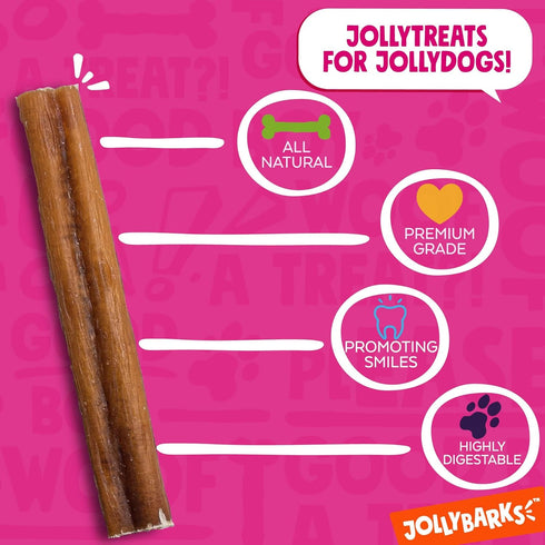 Bully Sticks for Small Dogs, All Natural Single Ingredient, 6" Standard for Puppies to Medium Dogs (5 Pack)
