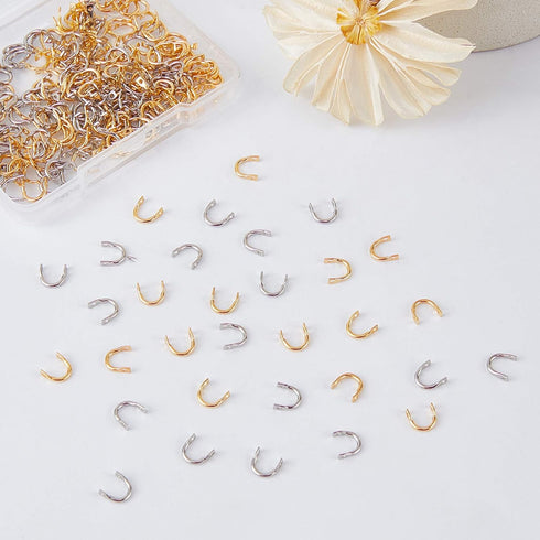 SUPERFINDINGS 300pcs Fishing Spinner Clevis, U-Shaped Brass Links for Lure Making Fishing Accessories
