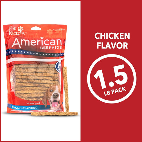 Pet Factory American Beefhide 5" Munch Mini Rolls - 1.5 lbs Chicken Flavor Dog Chew Treats