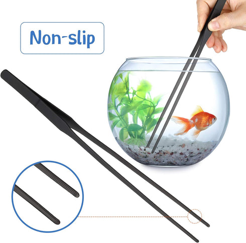 Weewooday 3 Pieces Axolotl Tank Accessories, Long Tweezers for Aquarium, Fish Feeding Tongs for Aquatic Plants