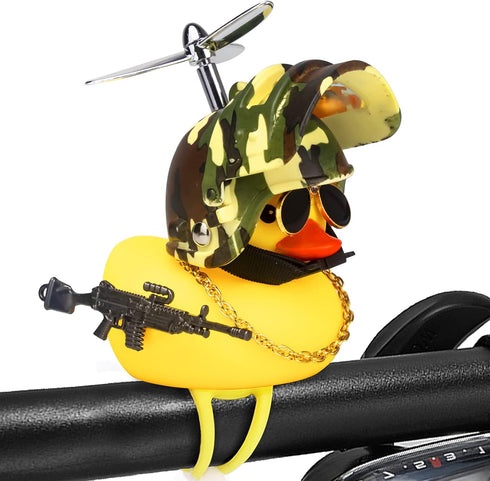 wonuu Rubber Duck Car Ornaments, Squeeze Duck Dashboard Decorations for Cycling and Motorcycle Accessories
