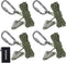 Hikeman 4 Pack Camping Rope with Locking Carabiner Clip, 4mm Reflective Guy Lines with Triangular Adjuster, Nylon Cord