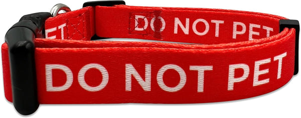 Do Not Pet Dog Collar, Warning for Small Medium Large Dogs, Medium, Red