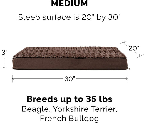 Furhaven Cooling Gel Dog Bed for Medium/Small Dogs | Removable Washable Cover, Up to 35 lbs - Chocolate