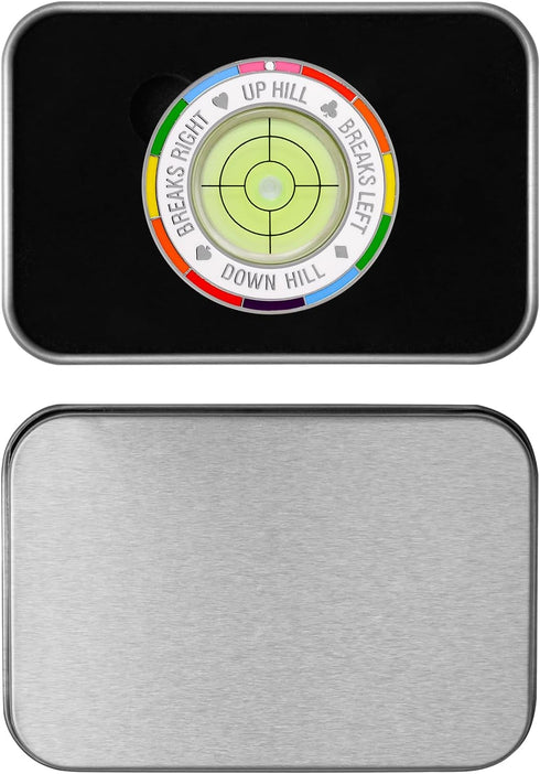 Green Reader Ball Marker with Gift Box, Golf Putting Alignment Reader & Bubble Level Tool
