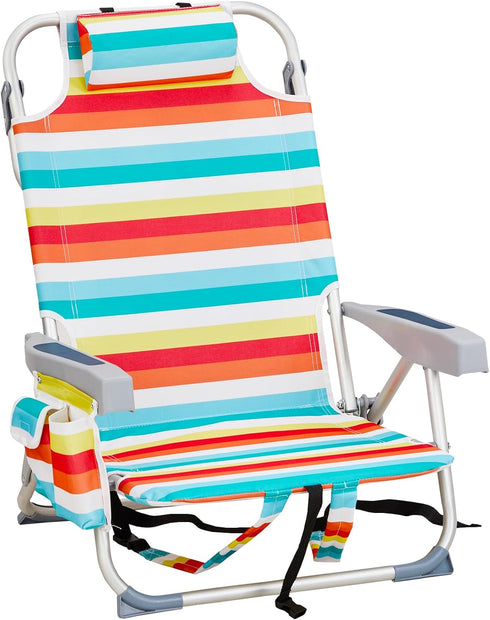 MUCDBPS Folding Beach Chair Lightweight, Folding Webbed Lawn Beach Chair for Adults with