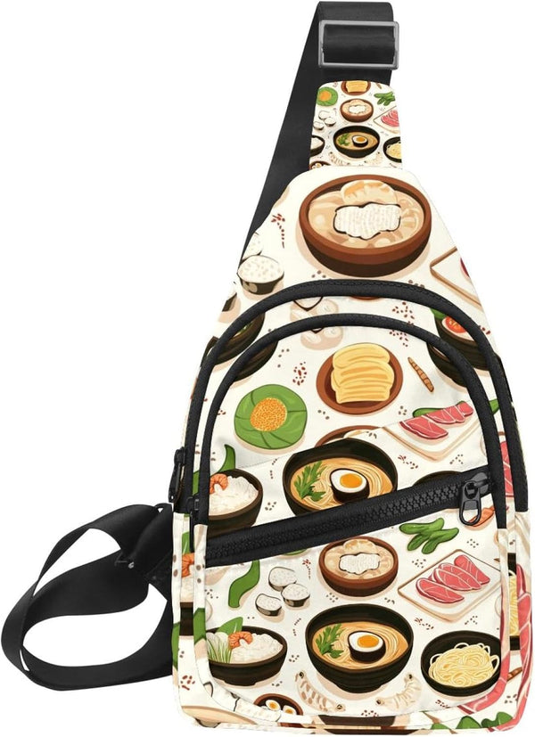 PAFEFO shrimp tofu ginger bok choy (2) Sling Backpack Crossbody Bag Convertible, Small