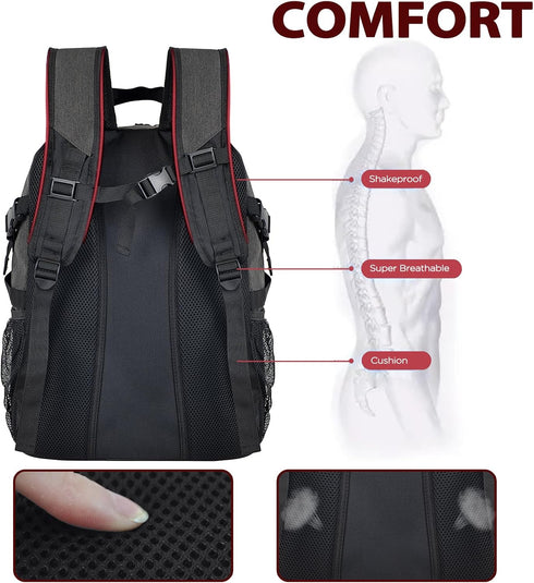 Large Youth Soccer Bag - Backpack & Bags for Basketball, Volleyball with Separate Cleat Shoe and Ball Compartment