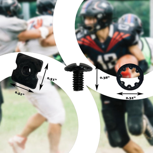 Football Back Plate Hardware, Football Gear Accessory Unisex Adult Size Youth Size - for O Shield Football Back Plates Use, Screws Included