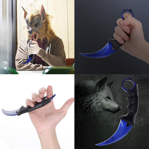 TOPOINT Karambit Knife, Stainless Steel Fixed Blade Knife with Sheath and Cord Knife CS-GO for Hunting Camping and Field Survival (Dark blue) by TOPOINT