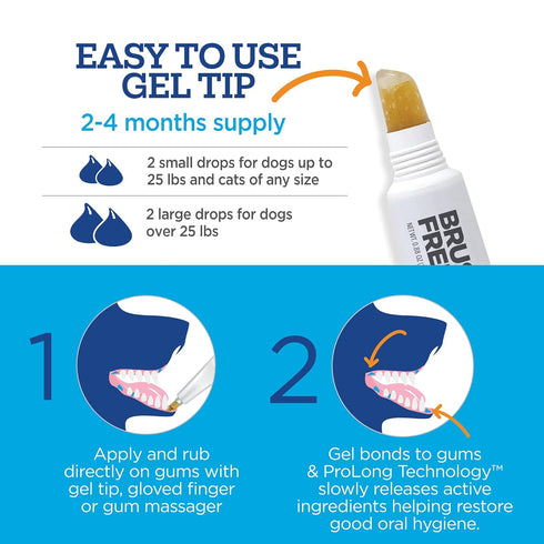 Brush Free Oral Gel for Dogs | Vet Formulated Dental Care with ProLong Technology for Cleaning Teeth and Gums