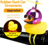 wonuu Rubber Duck Toy Car Ornaments, Yellow Duck Dashboard Decorations with Squeeze Duck Bicycle Horns and Propeller