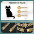 Xuniea 2 Pieces Cat Dog Chain Collar and Sunglasses Set - Rhinestone Collar with Secure Buckle, Gold, Black