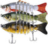 Lifelike Fishing Lures for Bass, Trout, Walleye | Realistic Multi Jointed Fish Popper Swimbaits - 3 Pack