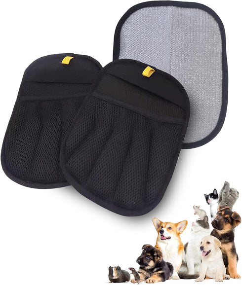2 Pack Electrostatic Pet Hair Removal Gloves - Upgraded Reusable & Washable