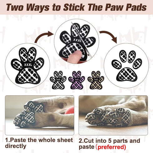 BEAUTYZOO Dog Paw Protectors, Anti-Slip Grip Pads for Small Medium Large Dogs on Hardwood Floors, 24 Pads, XXXL