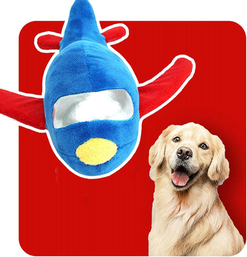 Zerodis Squeaky Dog Chew Toys, Plush Dog Toy Airplane Plush Dog Toys Cute Stuffed Pet Plush Toys Bite Squeaky Toy