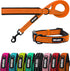 azuza Durable Padded Dog Leash and Collar Set - Reflective Strip for Large Dogs, Extra Safe and Comfy, Orange