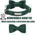 Green Dog Collars for Small Dogs, Cute Corduroy Collar with Bow Tie, Adjustable for Boy & Girl Dogs