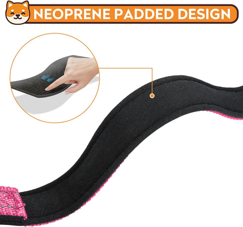 Reflective Dog Collar, Adjustable Soft Neoprene Padded Nylon Collars with Buckle for Extra Large Dogs, Hotpink, XL